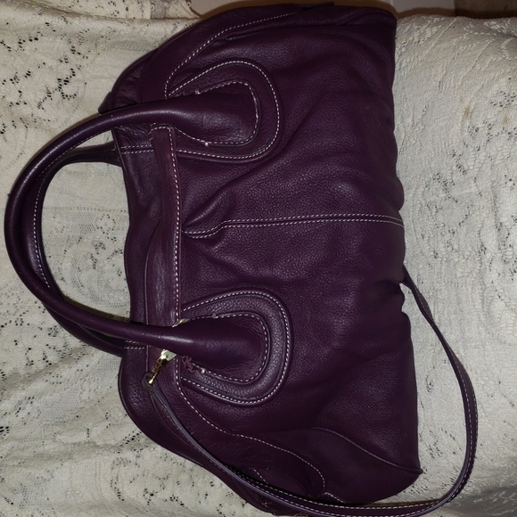Barr Barr of New York Pebbled Leather Satchel Tote Large Handbag Purse - Picture 2 of 8